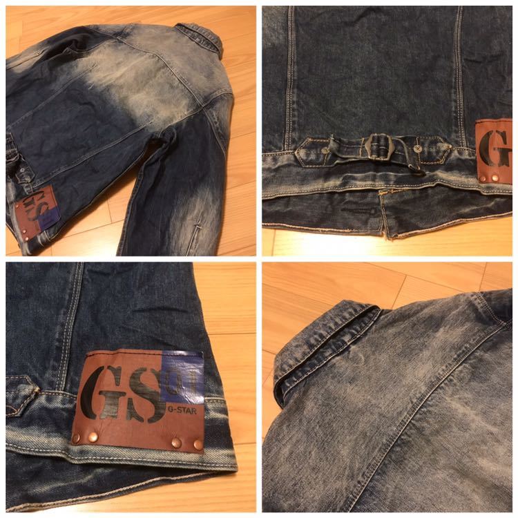 良品☆G-STAR RAW／ジースター ロウ サイズS ヴィンテージウォッシュVINTAGE USED加工 デニムARCジャケット 3D&シンチバック付 ジージャン_画像8