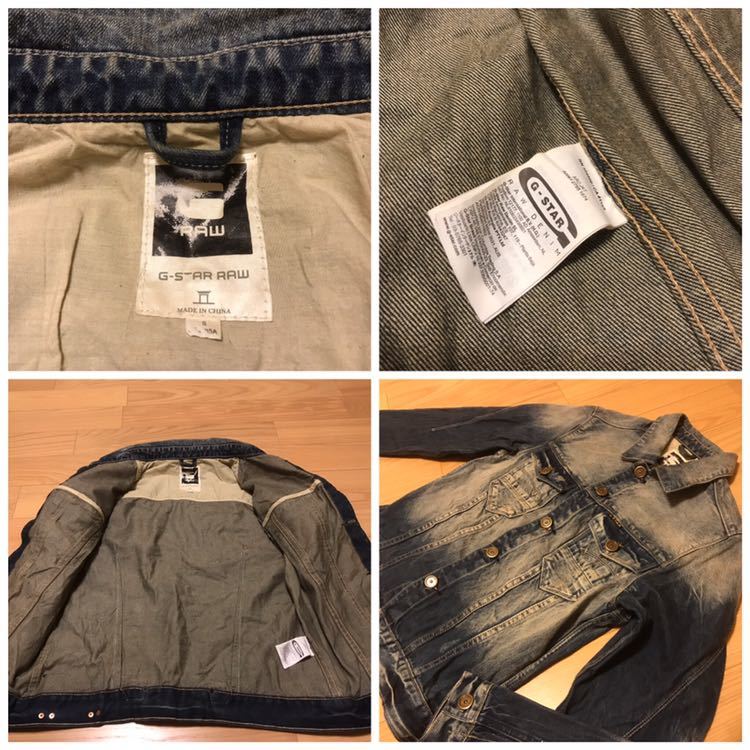 良品☆G-STAR RAW／ジースター ロウ サイズS ヴィンテージウォッシュVINTAGE USED加工 デニムARCジャケット 3D&シンチバック付 ジージャン_画像9