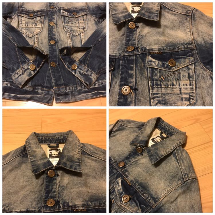 良品☆G-STAR RAW／ジースター ロウ サイズS ヴィンテージウォッシュVINTAGE USED加工 デニムARCジャケット 3D&シンチバック付 ジージャン_画像5