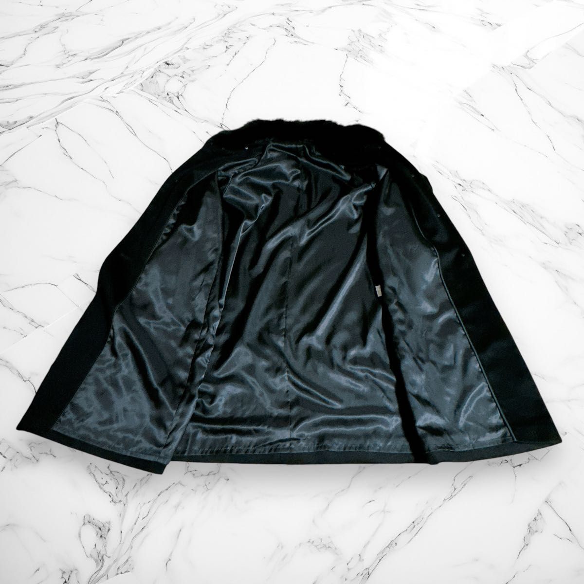 カシミヤ100% S&Imprime ロングコート ブルーフォックスファー カシミヤ100% S&Imprime ロングコート ブルーフォックスファー