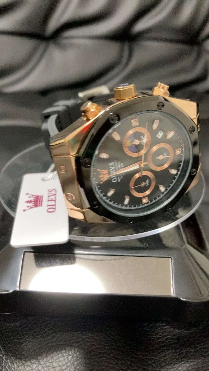 1628w メンズ腕時計 オマージュ クロノグラフ可動 ストップウォッチ 防水腕時計 ジルコニア ステンレス ラバーベルト