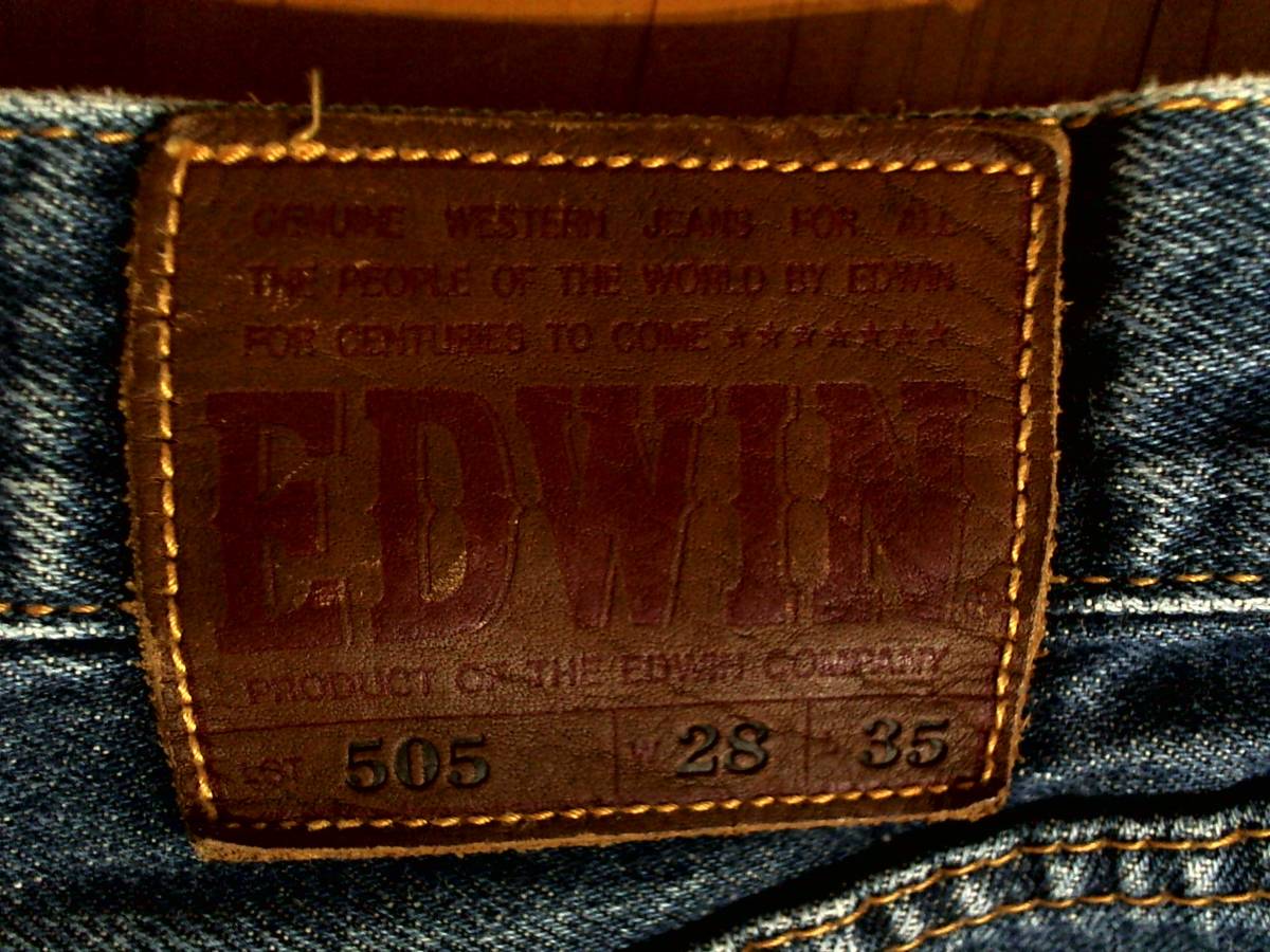 ●国産☆エドウィン505【EDWIN505】赤耳　セルビッチ デニムパンツ ジーンズ　ジーパン W28 インディゴ レングス長目_画像6