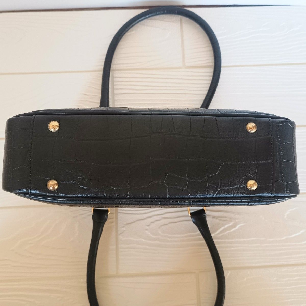NUMBER TWENTY-ONE クロコダイル 型押し レザーハンドバッグ NUMBER TWENTY-ONE クロコダイル 型押し レザーハンドバッグ