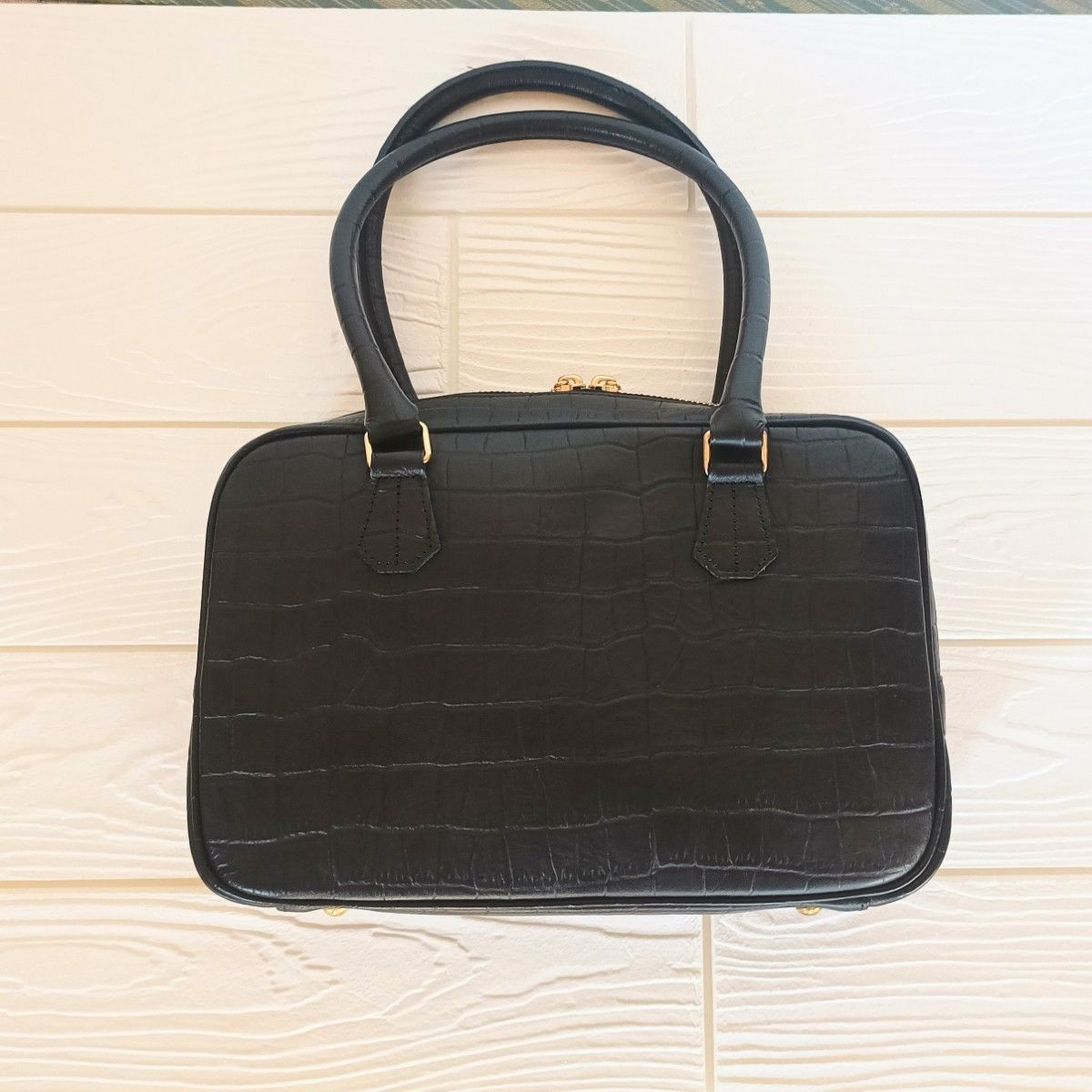 NUMBER TWENTY-ONE クロコダイル 型押し レザーハンドバッグ NUMBER TWENTY-ONE クロコダイル 型押し レザーハンドバッグ