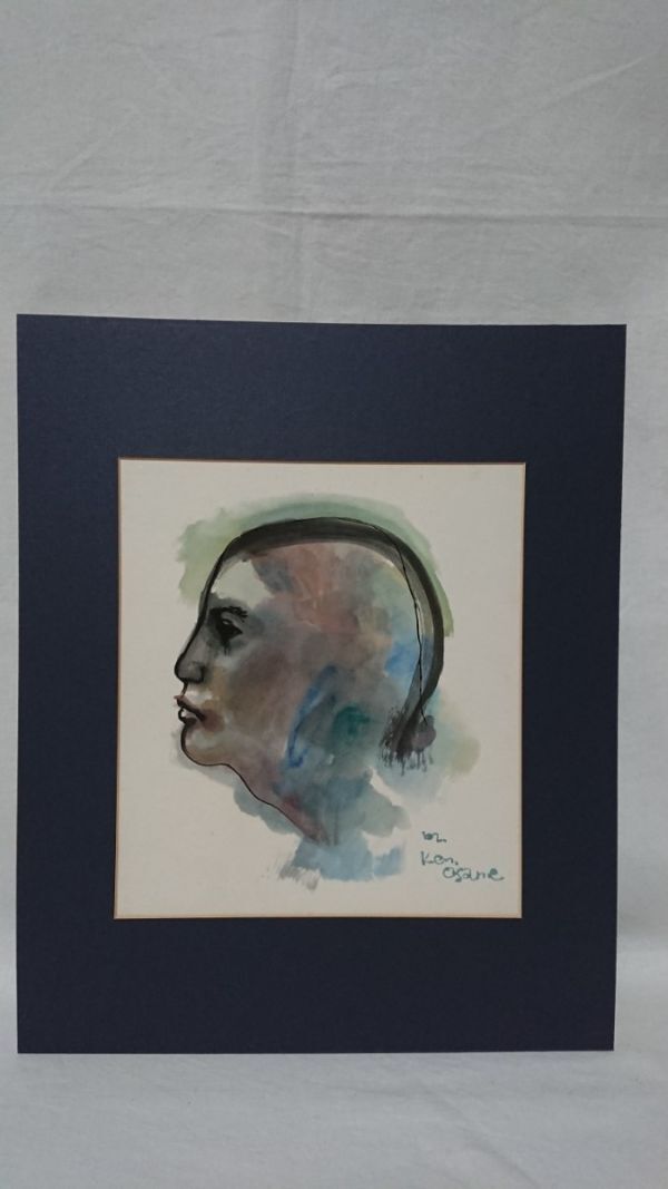 真作 納健 水彩「橫顔の女性」畫(huà)寸 24cm×27cm 地元神戸で活躍 神戸新聞文蕓欄イラスト 兵庫(kù)県文化賞 神戸市文化賞など受賞多數(shù) 1592