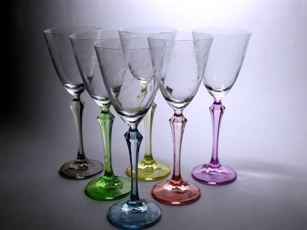 720【ボヘミアグラス】　ワイングラス６客セット　 クリスタル　　数量追加可能_画像1