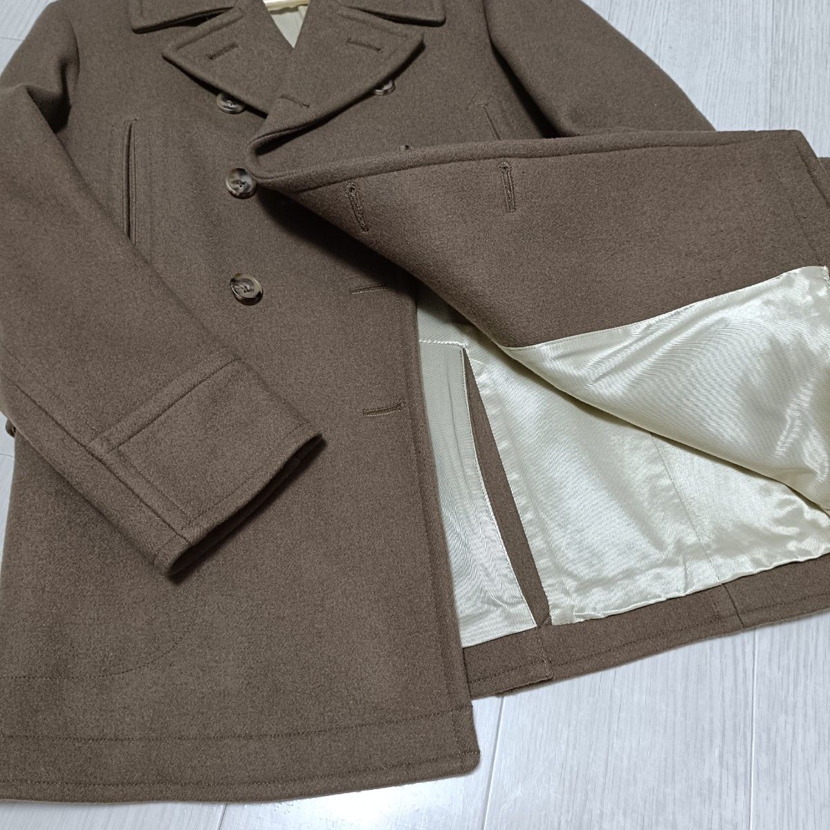 SCYE BASICS サイベーシックス ウール×カシミヤ混 ピーコート ベージュ系 36 美品 SCYE BASICS サイベーシックス ウール×カシミヤ混 ピーコート ベージュ系 36 美品