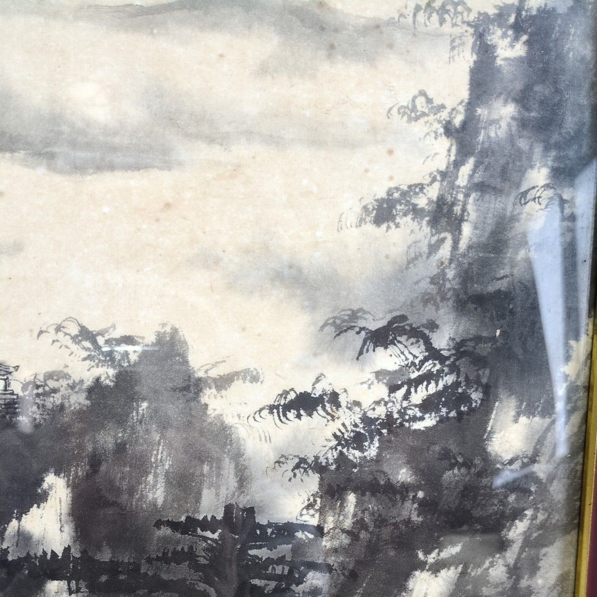 67 ド迫力 山水水墨画 肉筆 直筆 日本画 崖 海 舟 山 木 など 荒 67 ド迫力 山水水墨画 肉筆 直筆 日本画 崖 海 舟 山 木 など 荒