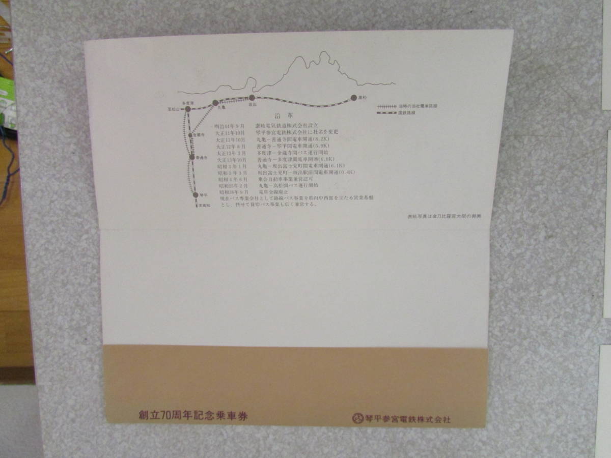 創立70周年記念乗車券　琴平参宮電鉄（G045)）_画像5