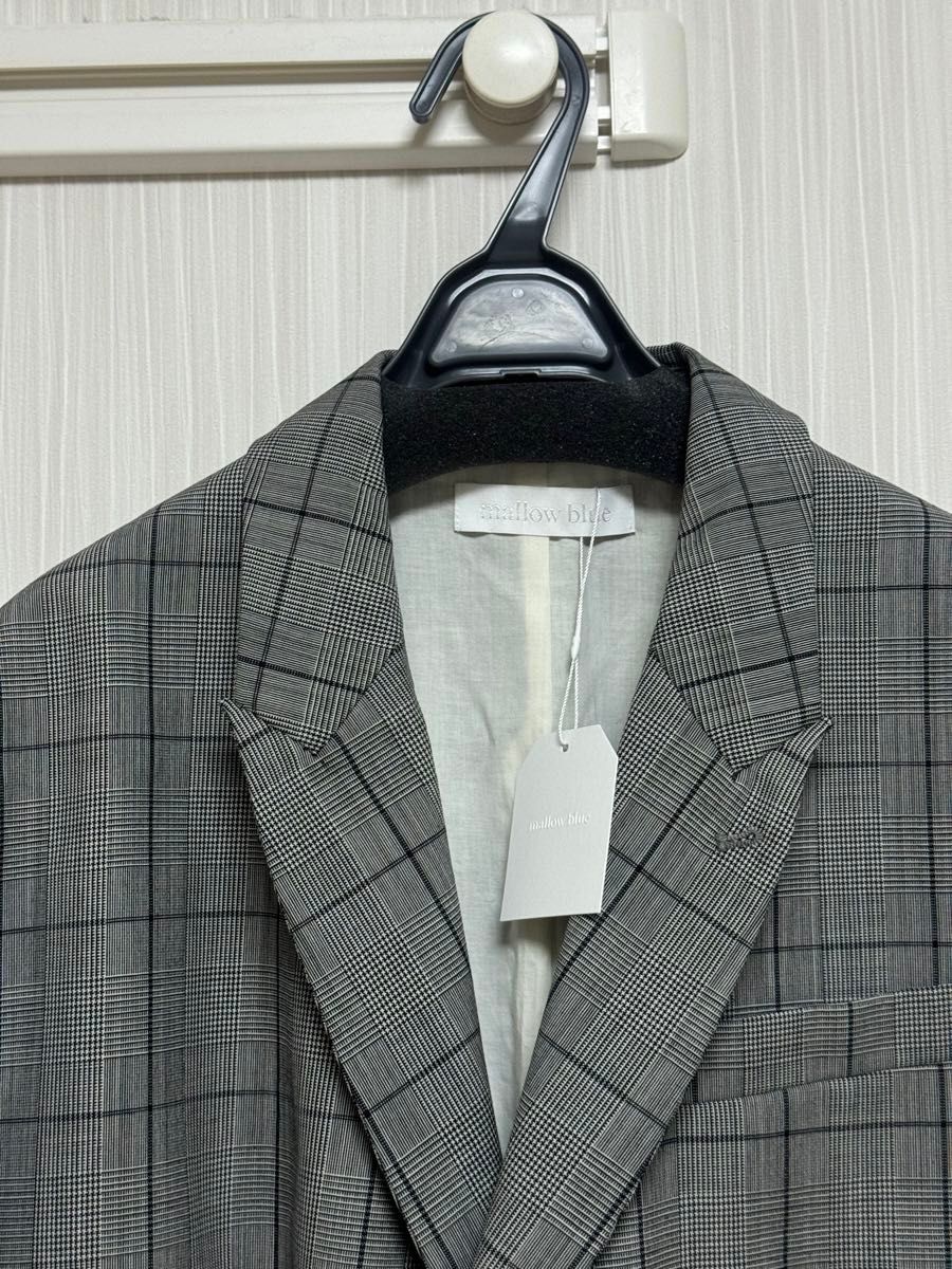 新品タグ付】mallow blue Mirchaミーシャ チェックジャケット 新品タグ付】mallow blue Mirchaミーシャ チェックジャケット