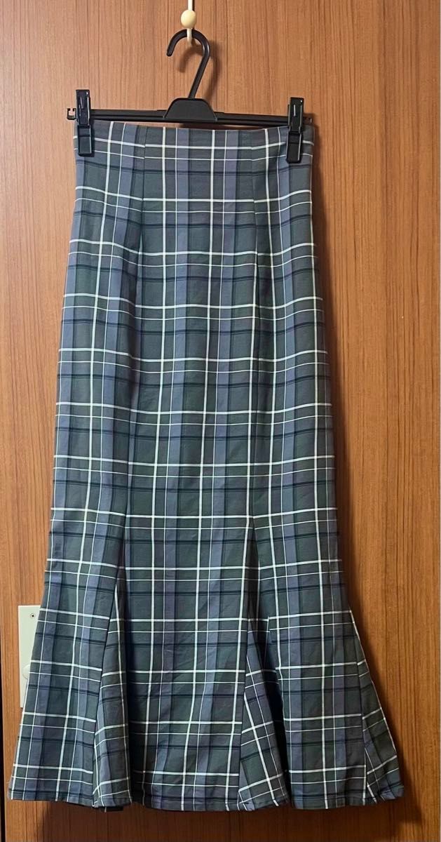 スナイデル】ハイウエストタイトヘムフレアチェックスカート スナイデル】ハイウエストタイトヘムフレアチェックスカート