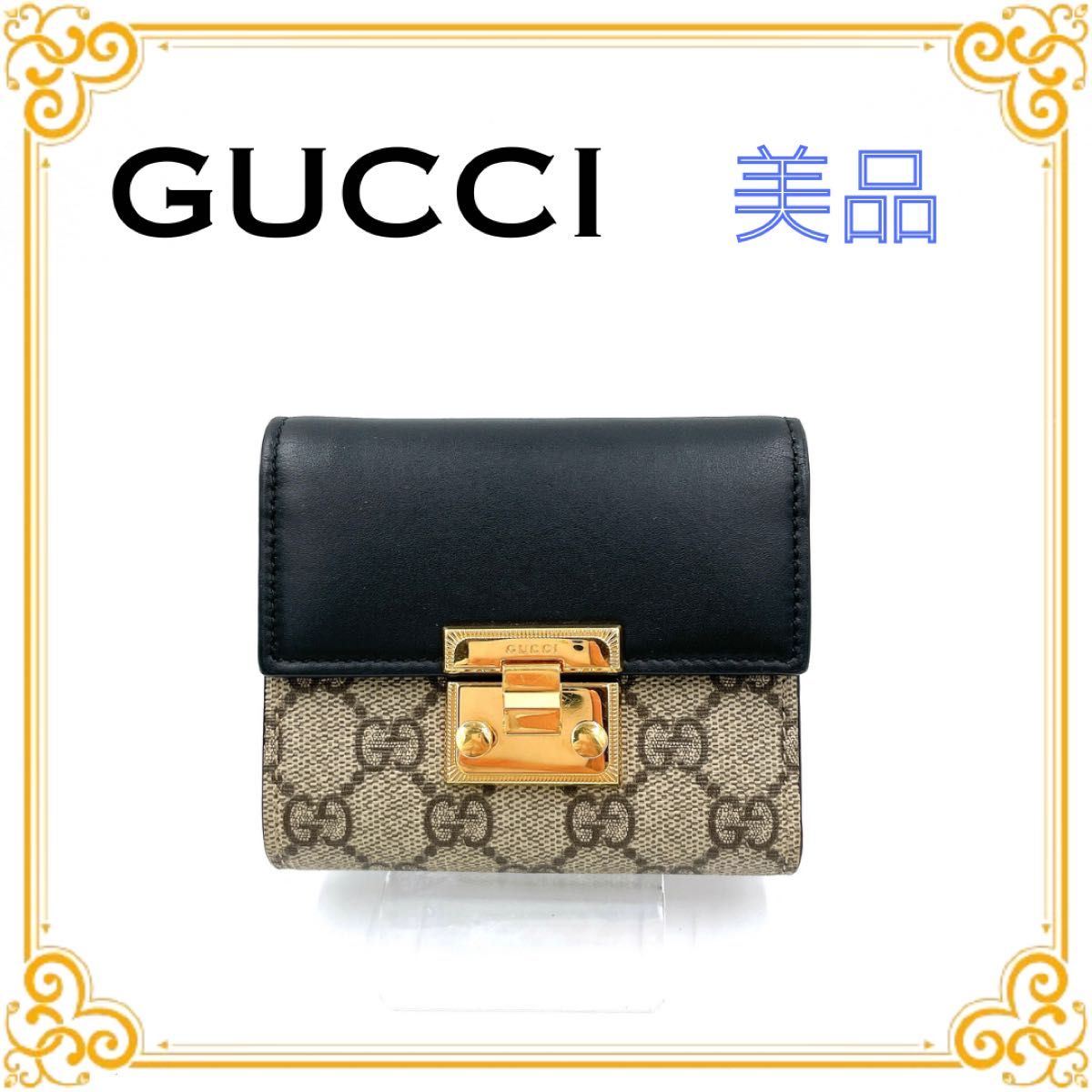 GUCCI グッチ 453155 GGスプリーム 三つ折り 財布 レディース GUCCI グッチ 453155 GGスプリーム 三つ折り 財布 レディース