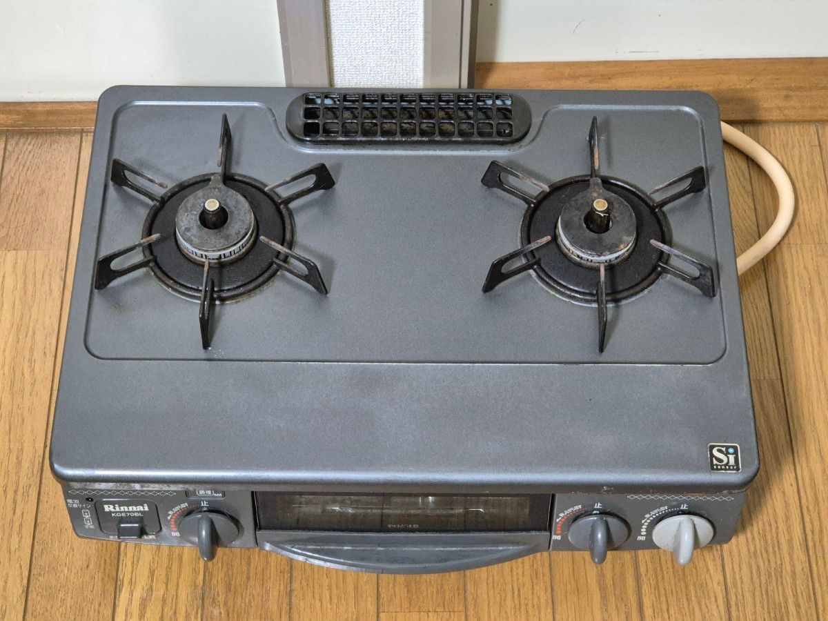 ガスコンロ コンロ リンナイ KGE70BL 都市ガス ガスホース付き ガスコンロ コンロ リンナイ KGE70BL 都市ガス ガスホース付き