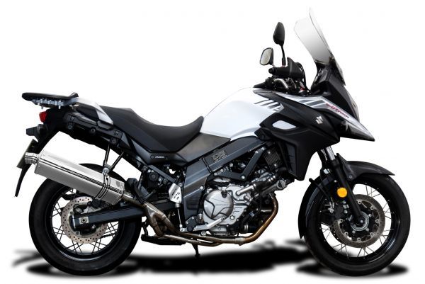 DELKEVIC スリップオンステンレストライオーバルマフラー★SUZUKI DL650 VSTROM 觸媒ストレート 2017-2018 420mm KIT14JS