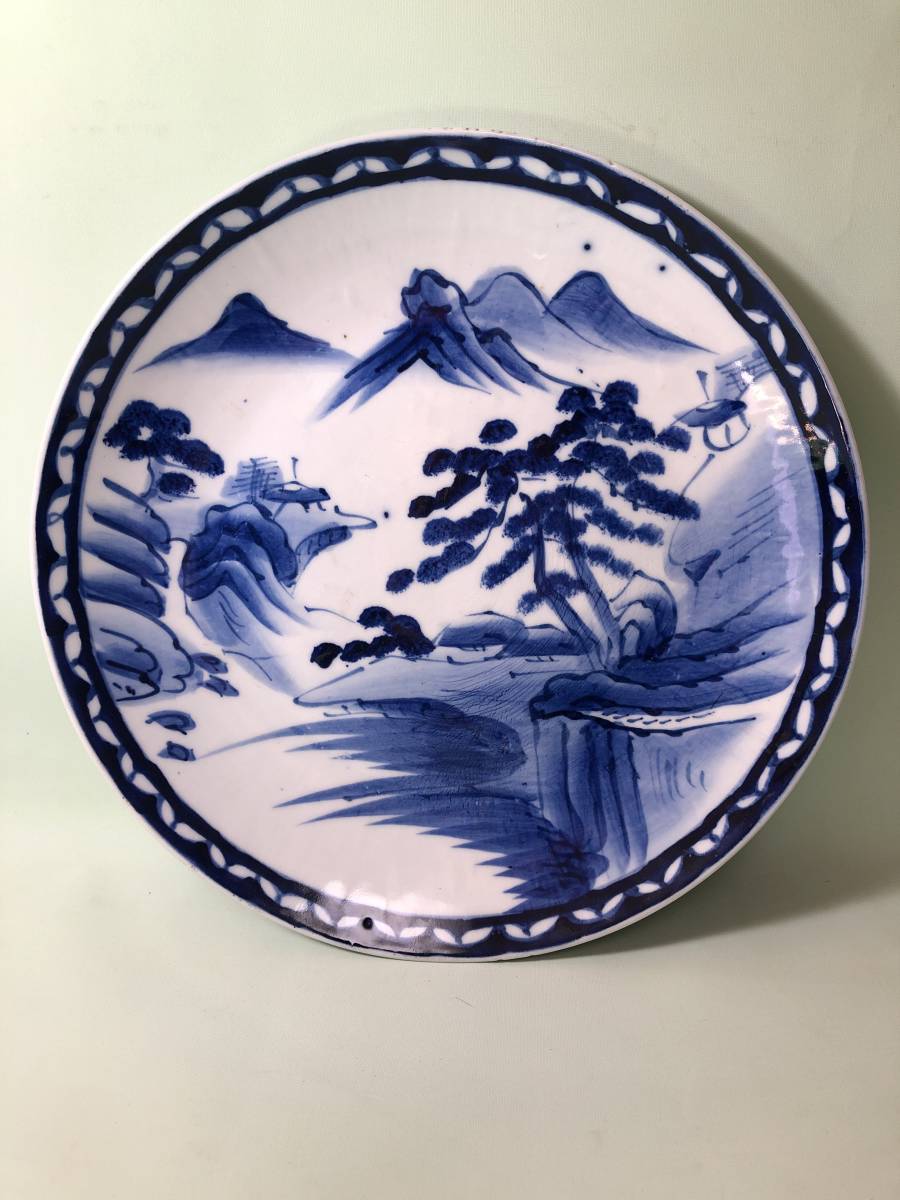 超特価sale開催】 大皿 飾り皿 染付絵皿 直径47cm 陶芸 - www