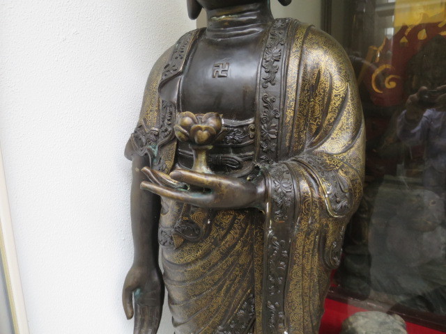 即決【古都京都】「銅製地蔵菩薩立像C-350」仏像・仏具・幽霊画〝佛
