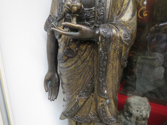 即決【古都京都】「銅製地蔵菩薩立像C-350」仏像・仏具・幽霊画〝佛