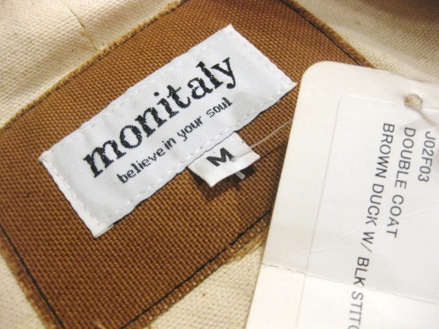 名作 本物 新品 MONITALY モニタリー ダック地 ダブル ピーコート P