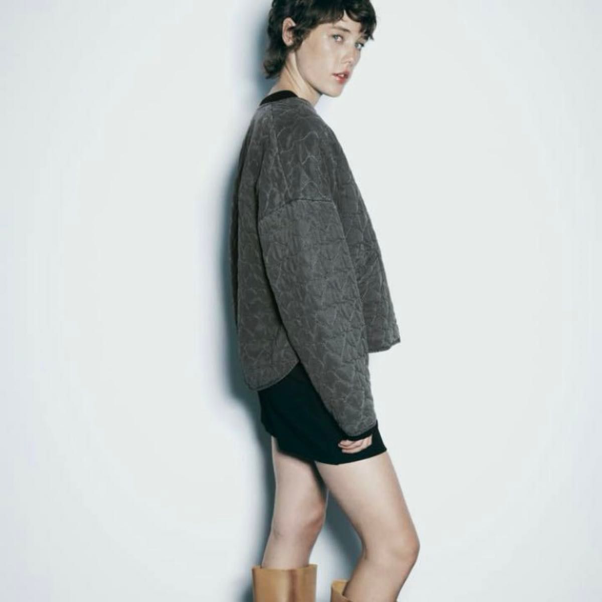 美品】ZARA ハートキルティングジャケット パフジャケット M 美品】ZARA ハートキルティングジャケット パフジャケット M