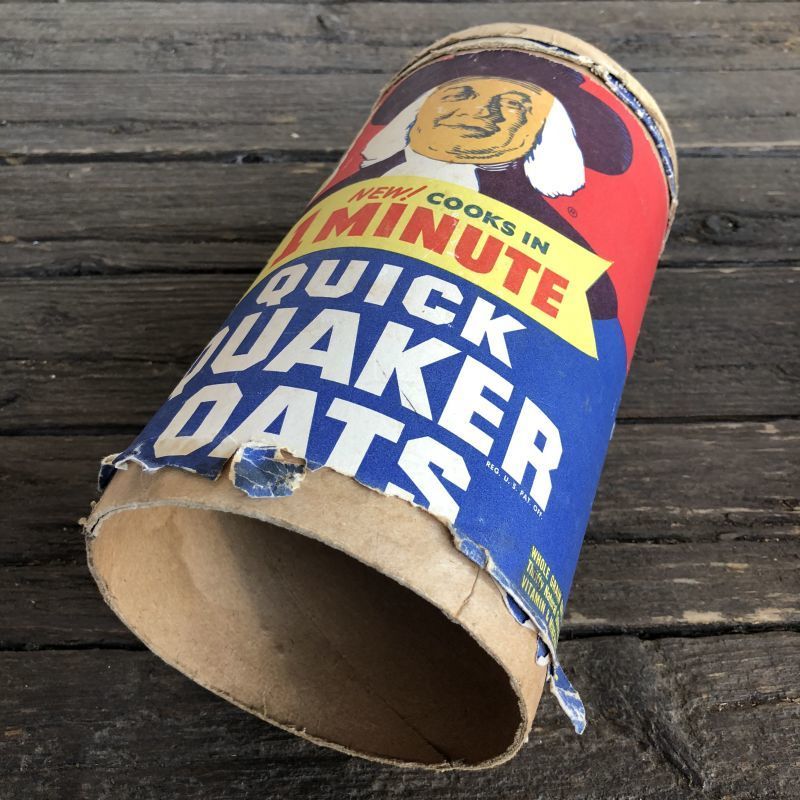 即決 Quick Quaker Oats 24.5cm フードコンテナ パッケージ ビンテージ缶 シリアル アドバタイジング ツールケース ボックス 雑貨 USA_画像6