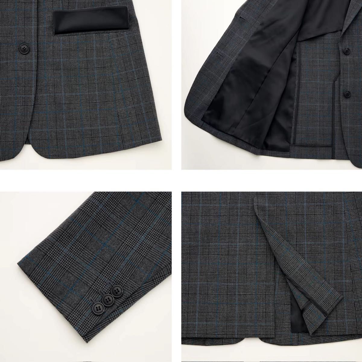 UNIQLO テーラード ジャケット グレンチェック グレー XS 洗える UNIQLO テーラード ジャケット グレンチェック グレー XS 洗える