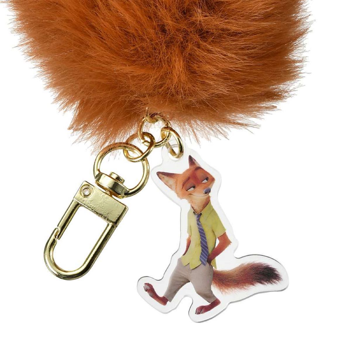 ディズニー ズートピア ニック 尻尾 しっぽ ぬいぐるみ キー