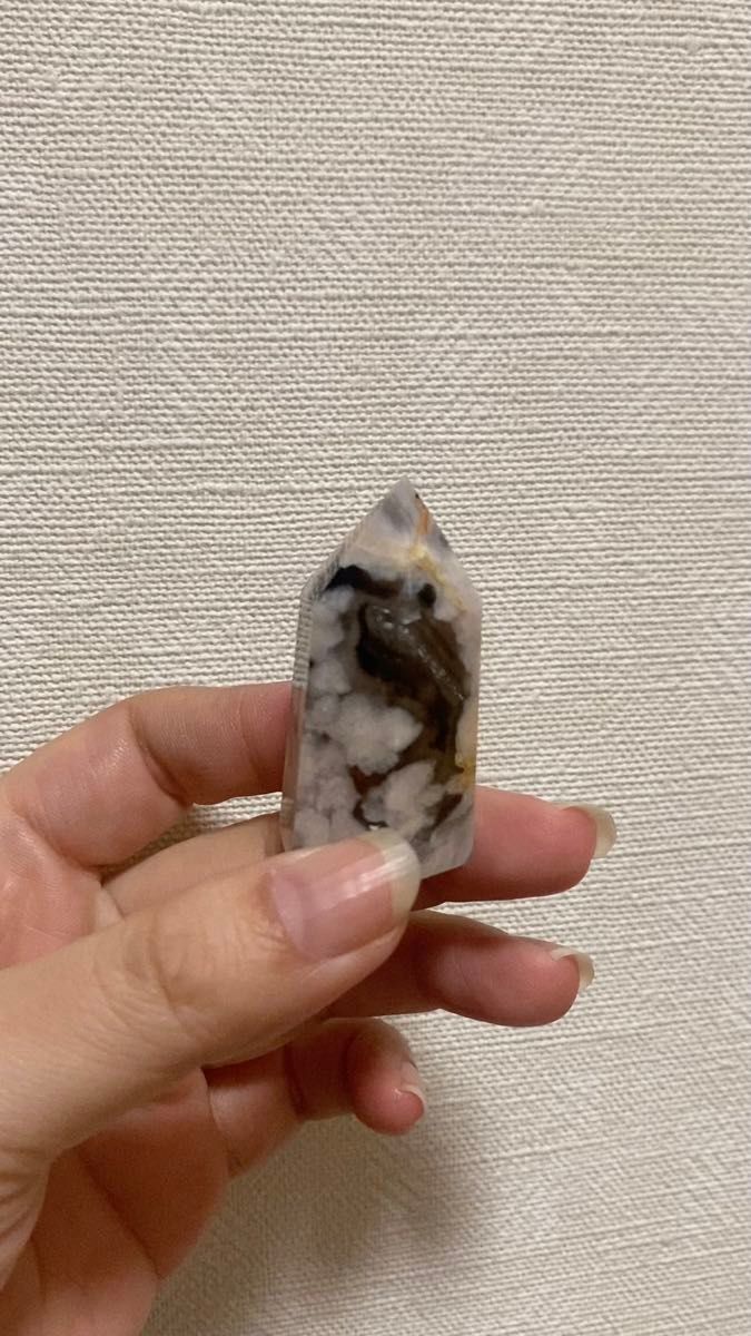 最終値下げ新入荷ブラック桜瑪瑙4.8cm 天然石 天然