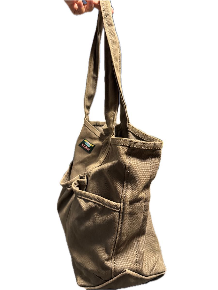 L L Bean 山タグ トートバッグ 復刻 キャンバス 外ポケット L L Bean 山タグ トートバッグ 復刻 キャンバス 外ポケット