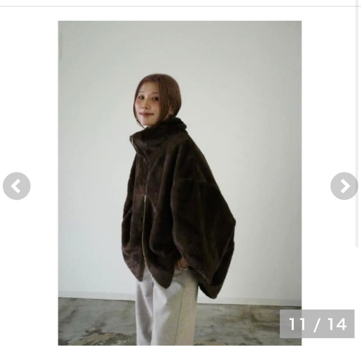 しまむら hideka フェイクファーダブルZIPブルゾン ブラウン L しまむら hideka フェイクファーダブルZIPブルゾン ブラウン L