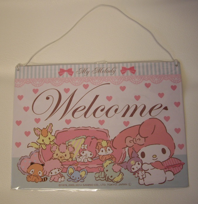  new goods!2014 year. product Sanrio * My Melody *... Chan * welcome board * approximately 19×14cm