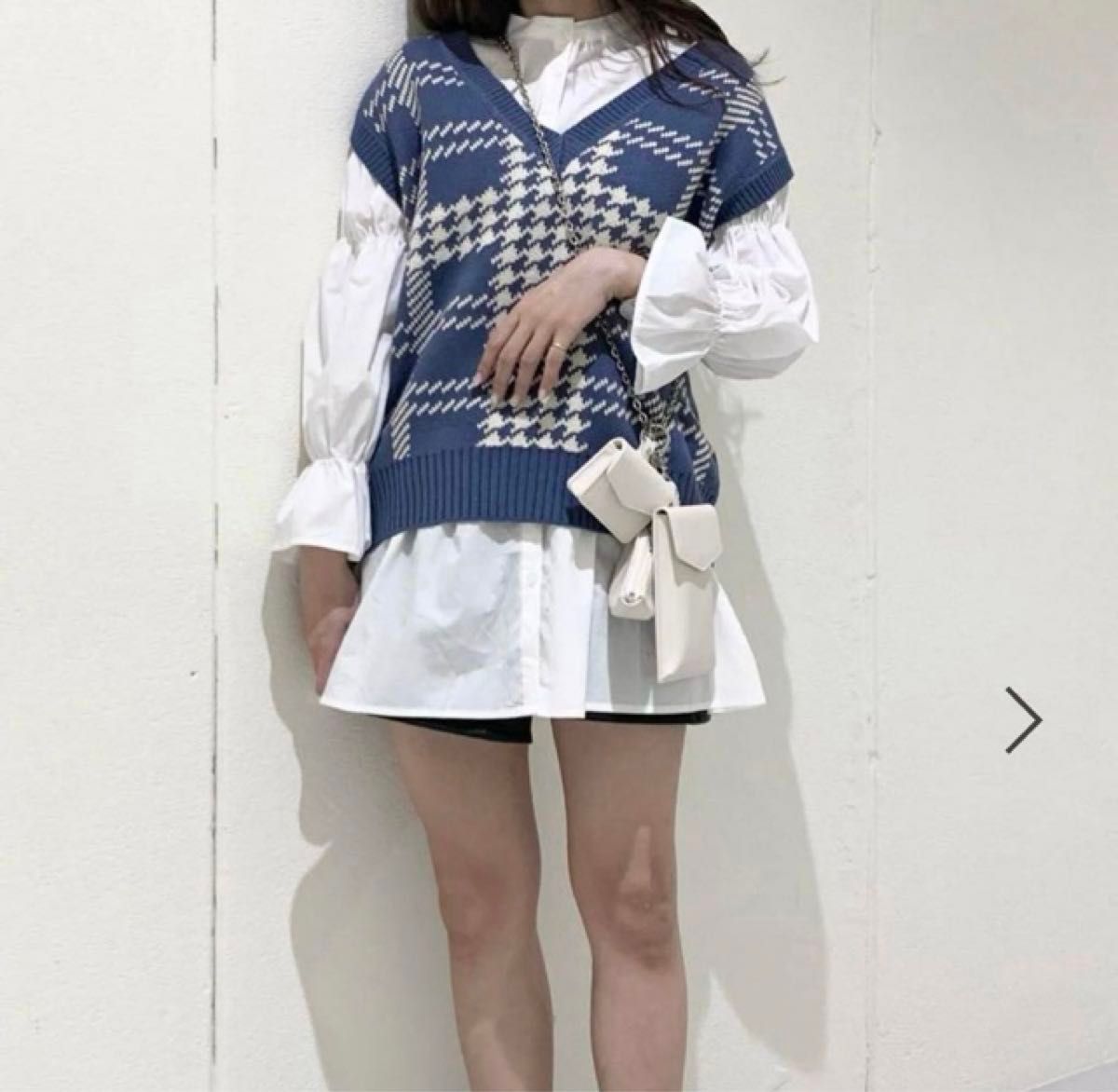 美品 Heather ウール混 チェック柄 ニットベスト ベスト 美品 Heather ウール混 チェック柄 ニットベスト ベスト
