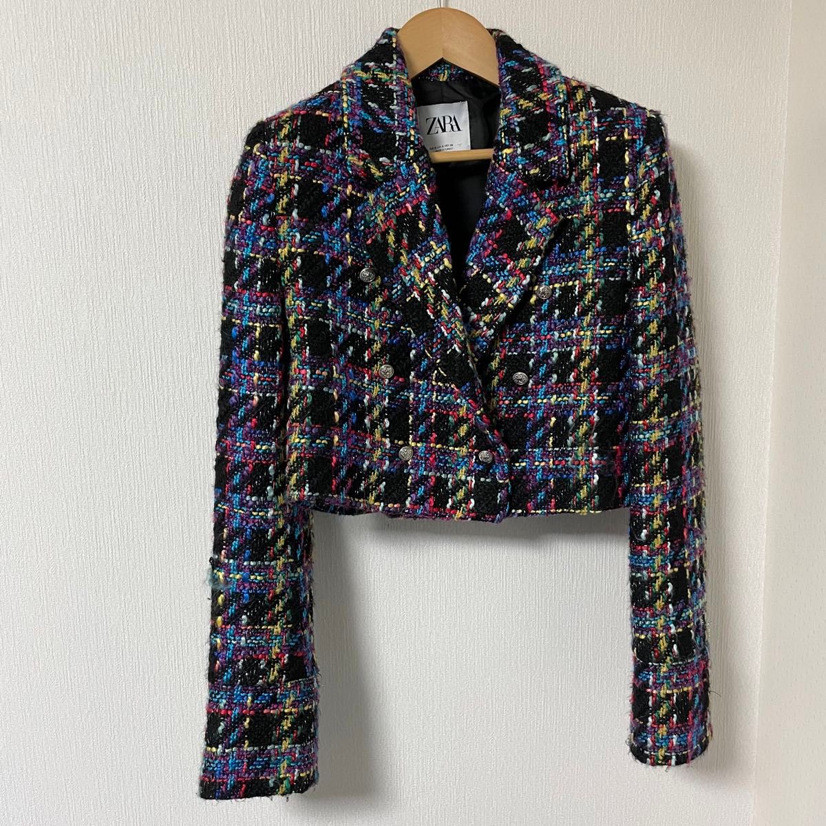 ZARA カラフル ツイードジャケット ミニ丈 Sサイズ|Yahoo ZARA カラフル ツイードジャケット ミニ丈 Sサイズ|Yahoo