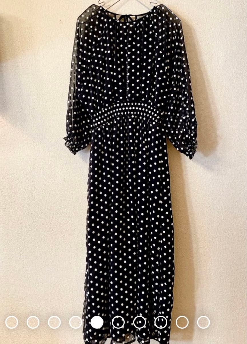 ZARAザラ フラワー花柄刺繍ロングワンピース シフォンシースルー ZARAザラ フラワー花柄刺繍ロングワンピース シフォンシースルー