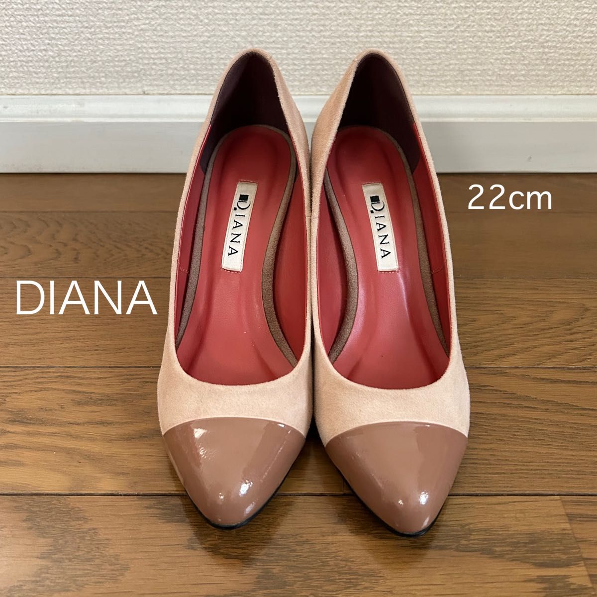 極美品】DIANA ダイアナ パンプス スウェード バイカラー 極美品】DIANA ダイアナ パンプス スウェード バイカラー