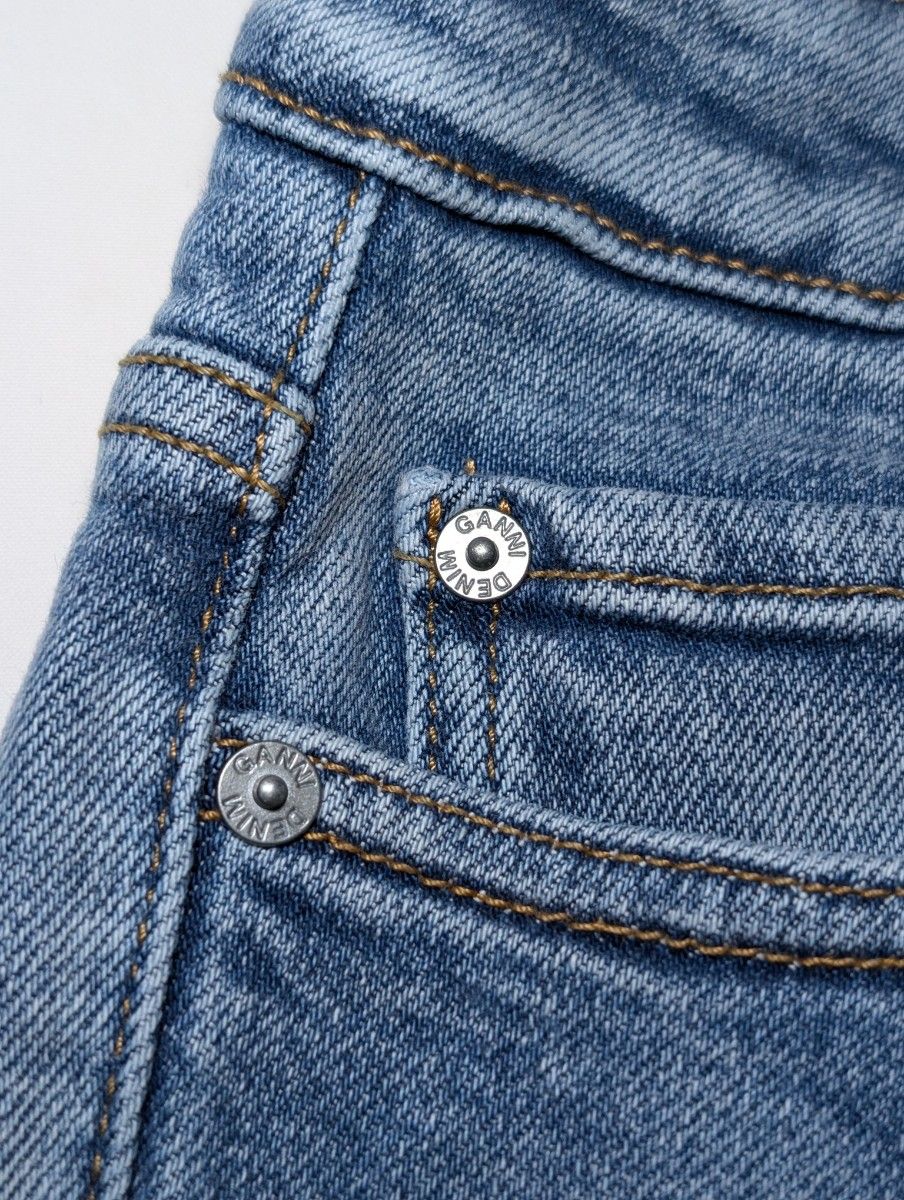 GANNI ワイドフレアデニム ガニー バックロゴ 25 新品未使用 GANNI ワイドフレアデニム ガニー バックロゴ 25 新品未使用