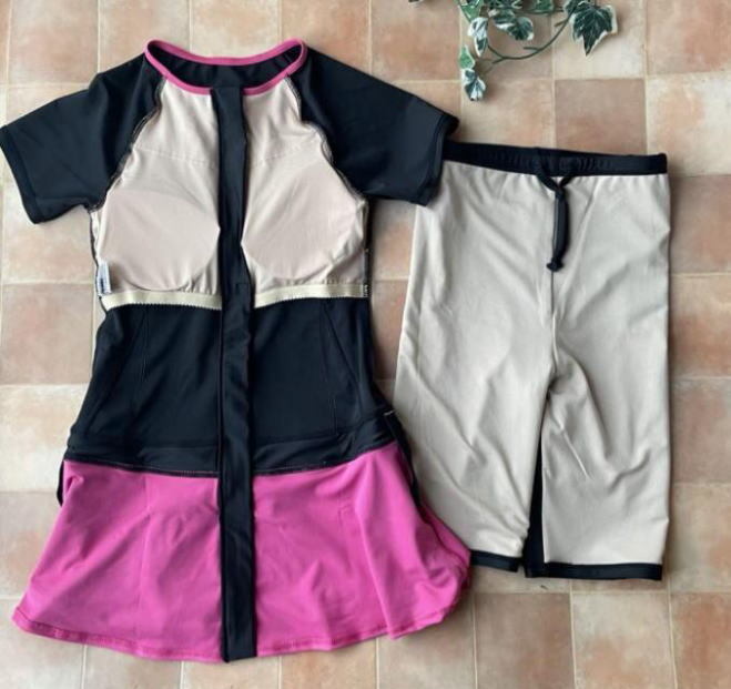  новый товар *FILA filler * платье type фитнес купальный костюм *9 номер M* розовый чёрный * сорван предотвращение 