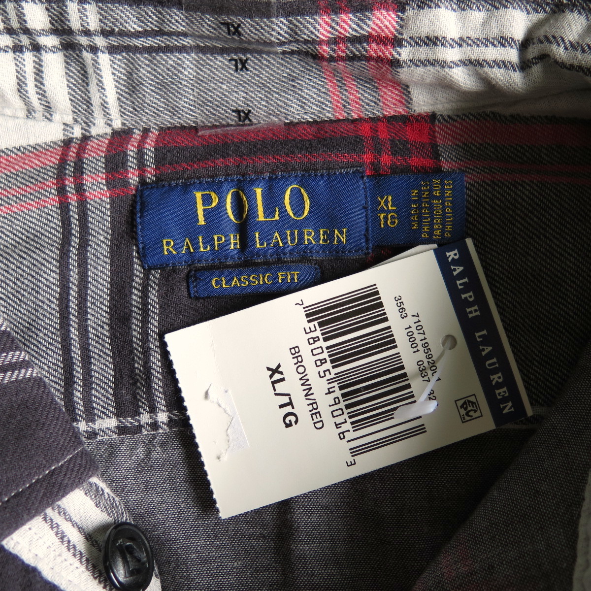 新品☆ USAモデル ポロ ラルフローレン チェックシャツ フランネルシャツ XLサイズ POLO RALPH LAUREN FLANNEL WORK SHIRT アメリカモデル_画像9