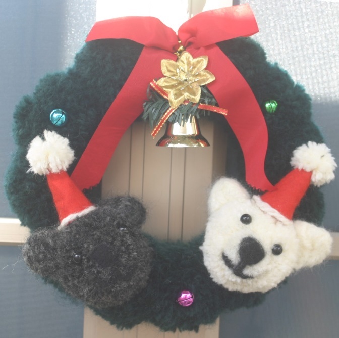 ヤフオク 動物 ハンドメイド ポンポン くまさんのクリスマ