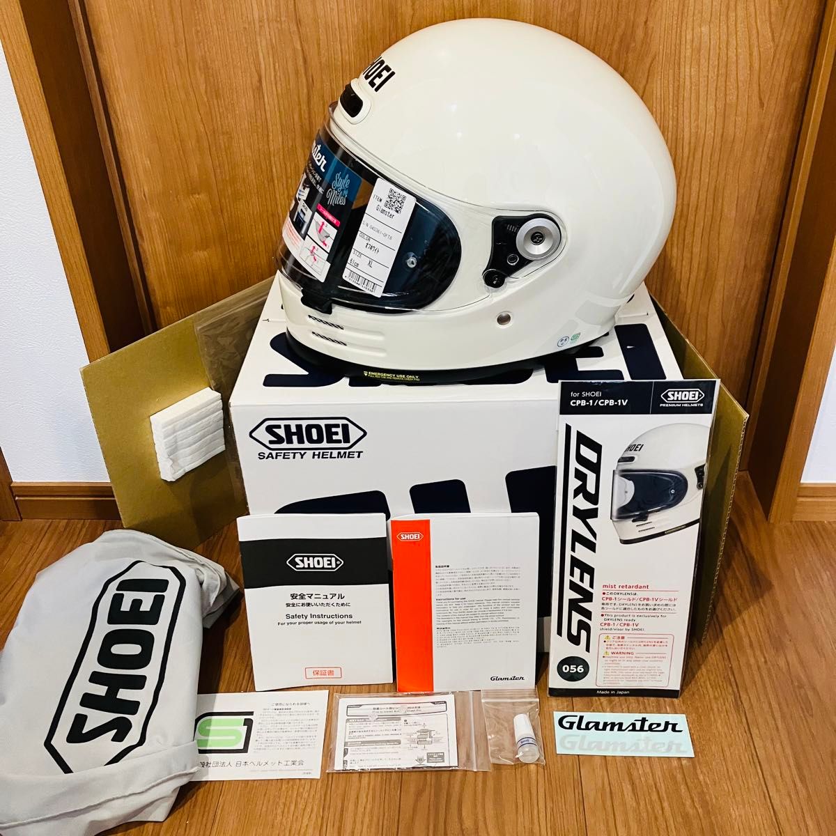 【最終値下げ!】SHOEI グラムスター ホワイトカラー 別シールド付 値下げ ほぼ未使用保管品 SHOEI グラムスター 2024年4月購入