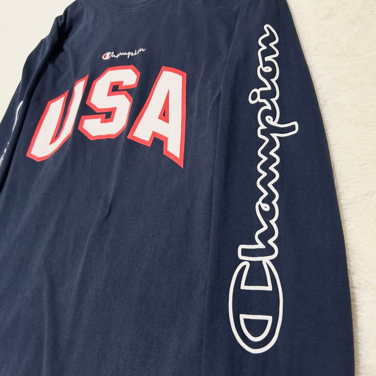 希少】チャンピオン フットボールTシャツ トップス メンズ 長袖 希少】チャンピオン フットボールTシャツ トップス メンズ 長袖