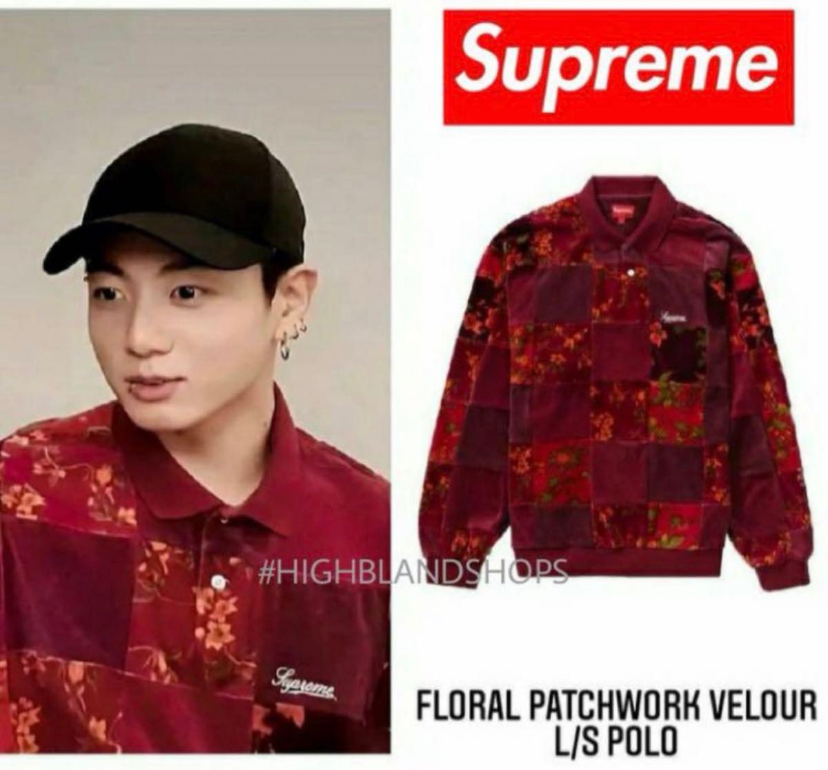 BTS ジョングク着用 シュプリーム supremeSupreme Floral BTS ジョングク着用 シュプリーム supremeSupreme Floral