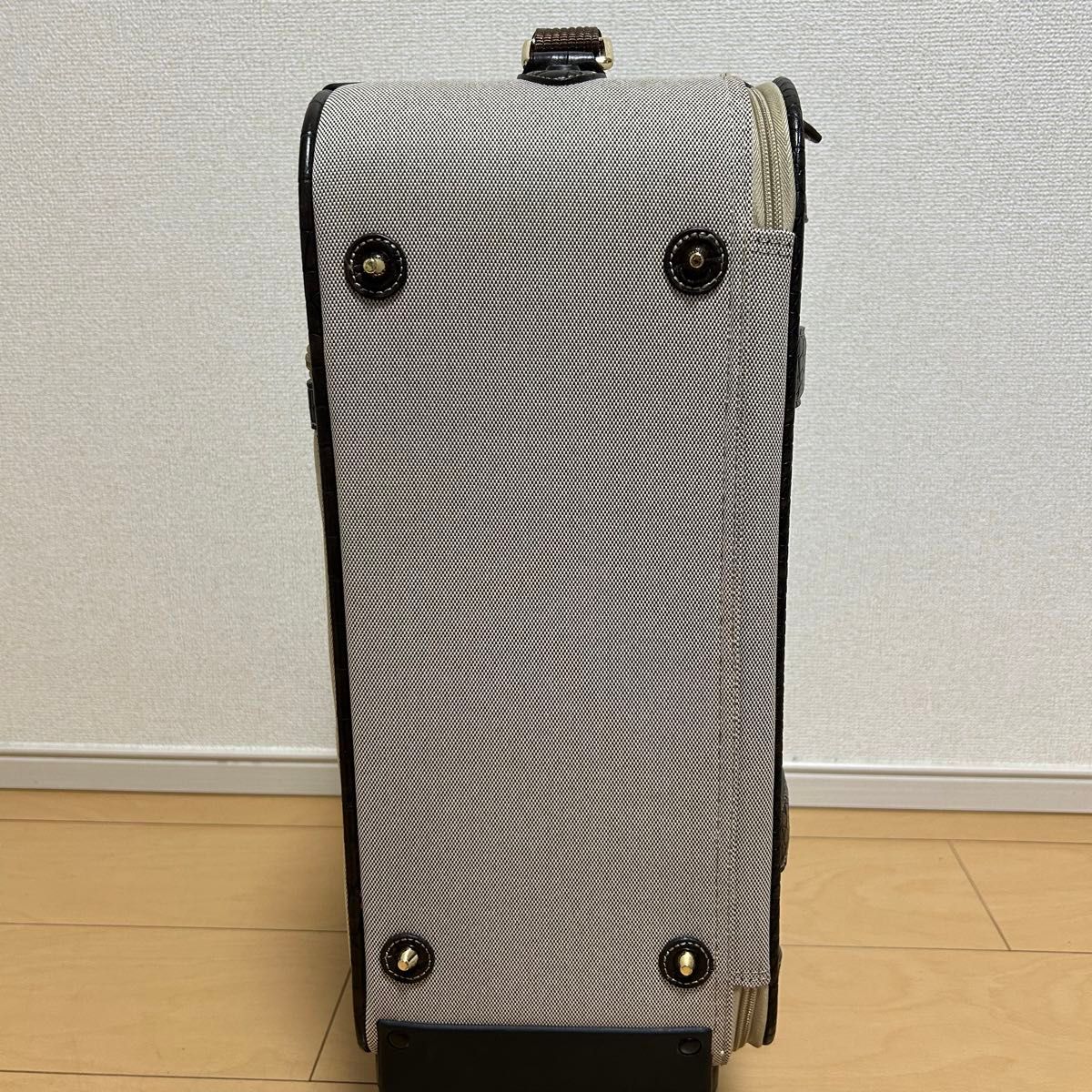 ほぼ未使用 Swany スワニー クロコ型押し キャンバス キャリー