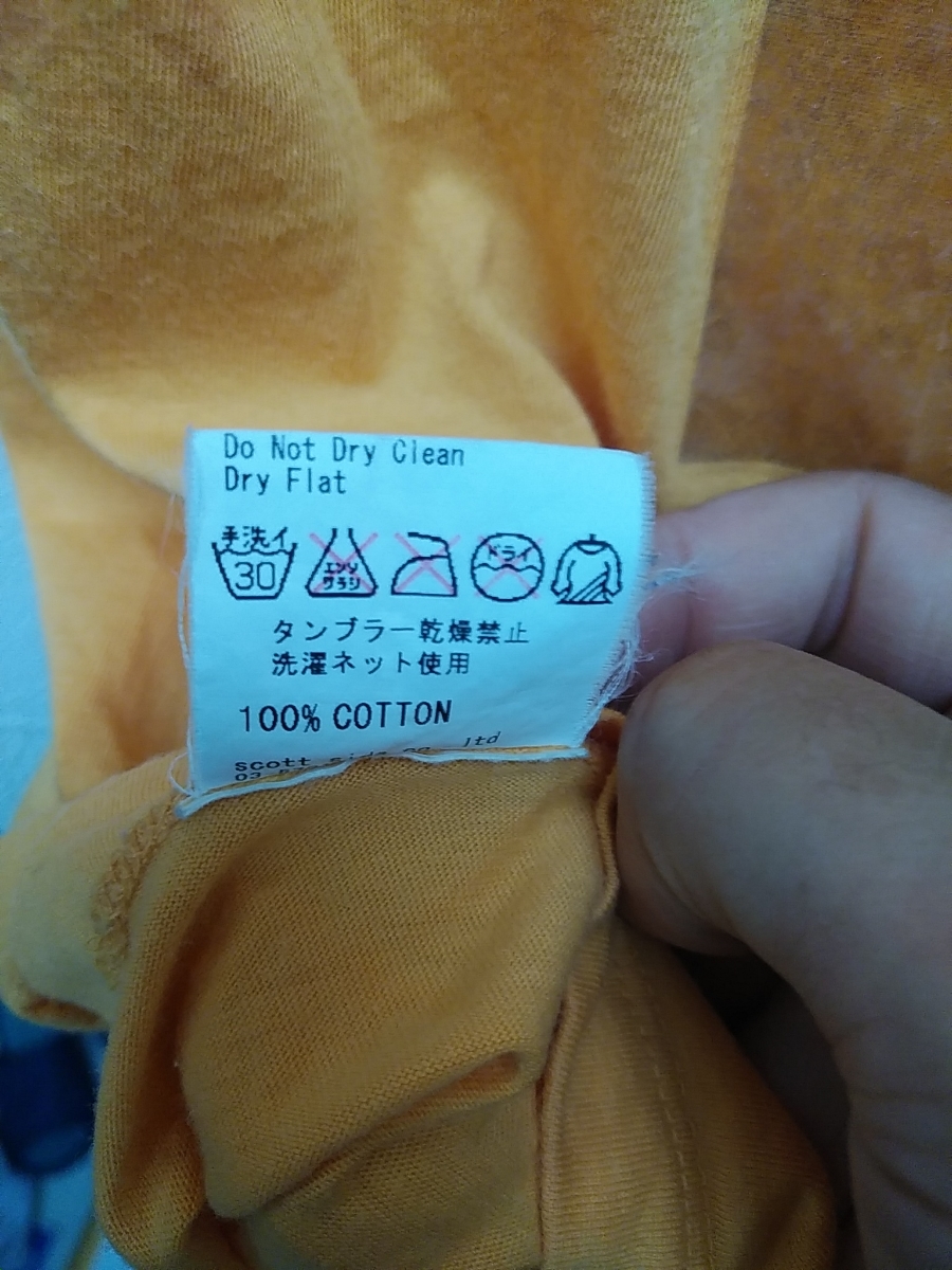 半袖Tシャツ noyeノエット　黄色+オレンジ色　ロゴ　サイズ表記1_画像9