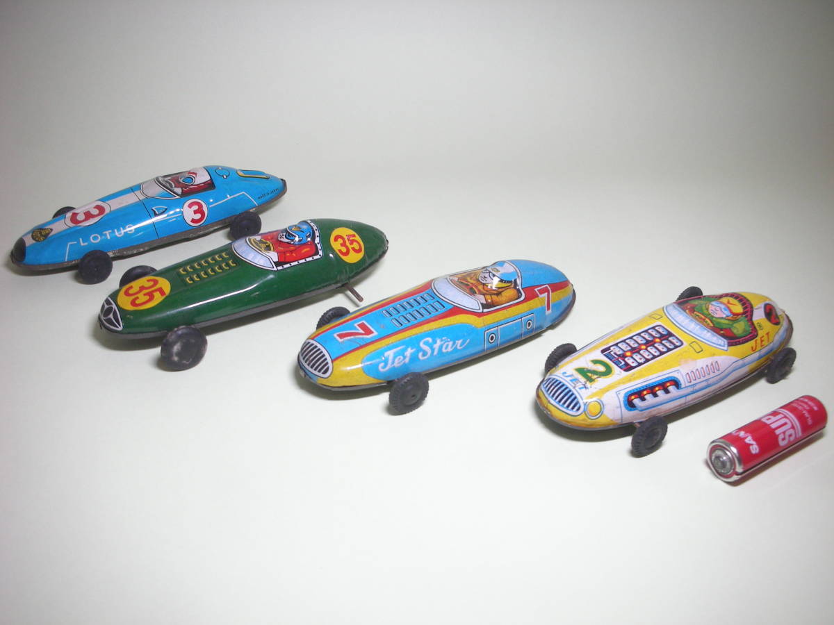 ブリキ プリント レーシングカー 車 おもちゃ LOTUS Jet Star など4点