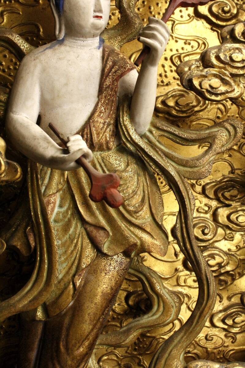 木彫 金彩色 透彫 欄間 細密彫刻 木彫 金彩色 透彫 欄間 細密彫刻