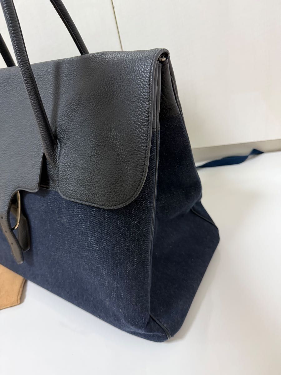 美品 Cisei トートバッグ 】 シセイ フラップ ブラック リンドス 美品 Cisei トートバッグ 】 シセイ フラップ ブラック リンドス