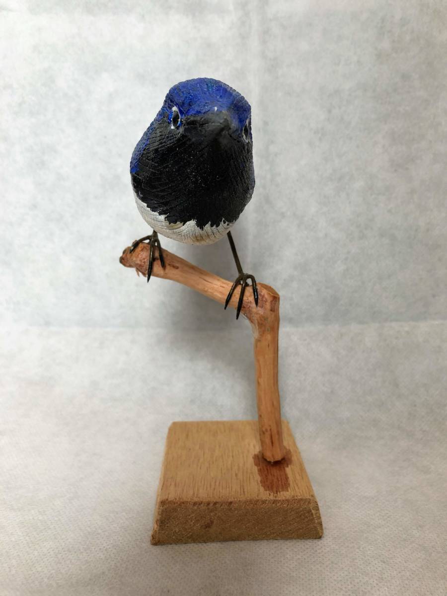 送料込/手作り/ハンドメイド 「オオルリ」木彫り小鳥 バード 送料込/手作り/ハンドメイド 「オオルリ」木彫り小鳥 バード
