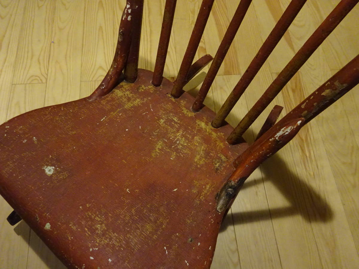 アメリカンアンティーク1930s木製ロッキングチェア】薪ストーブ椅子