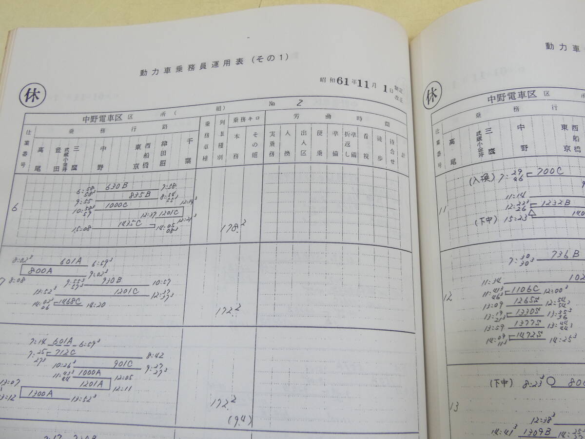 [ railroad materials ] train driving .. industry table middle . train district Showa era 61 year 11 month 1 day modified regular Tokyo west railroad control department [ with defect ]C3 S574