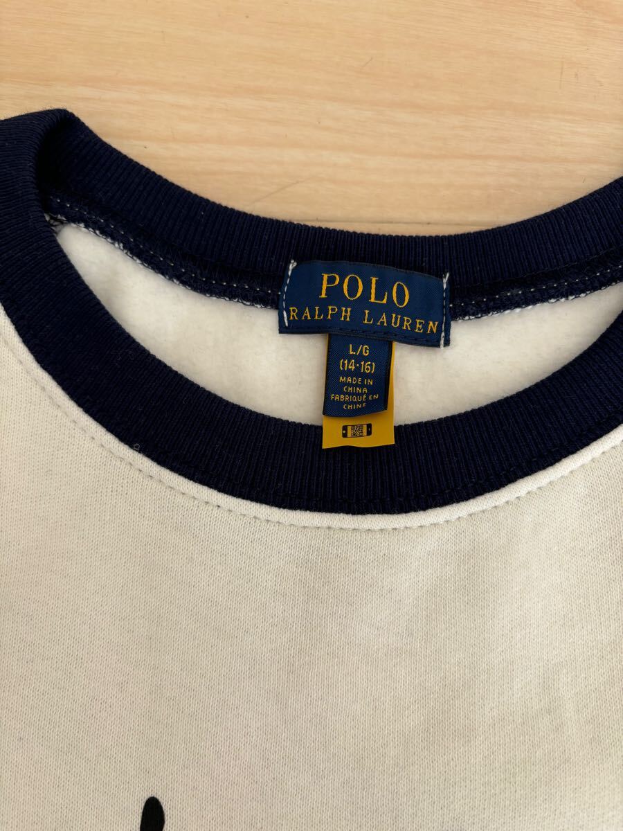  новый товар Ralph Lauren Polo Bear обратная сторона ворсистый футболка L(14-16)160 ощущение выдающийся! Kids Polo Ralph Lauren 